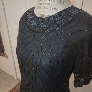 Vintage| 1980s Beaded Black Dress| JMD New York| Please Read Descripion| Sz 6